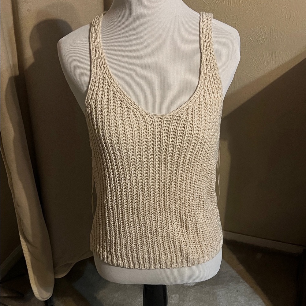 Moon & Madison Beige Knit Tank Top